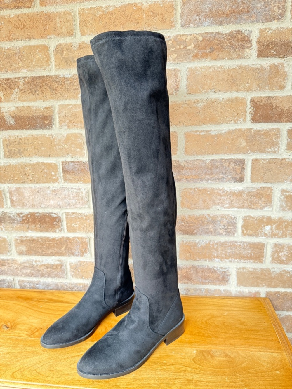 Aldo Black Suede Over-the-Knee Heeled Boots - Picture 2 of 3
